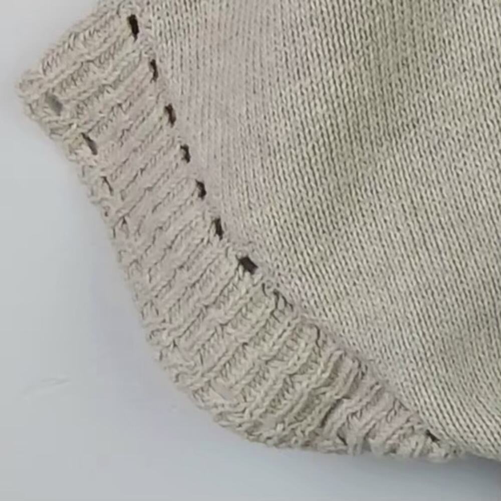 Joie Women's SZ S 100% Cotton V-Neck Cap Sleeve Sweater In Oatmeal NWT - Picture 3 of 6